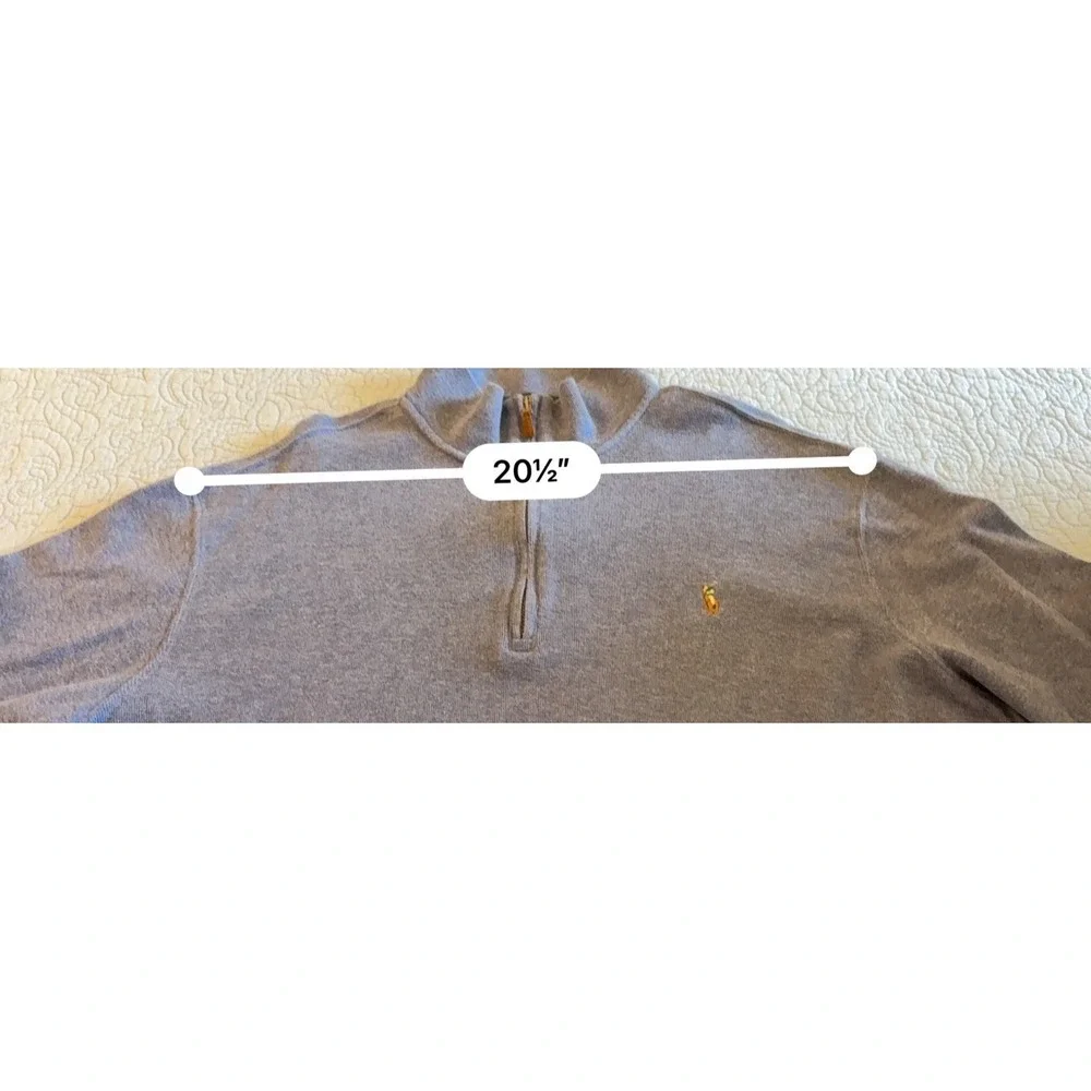 Polo Ralph Lauren Mens LT 1/4 Zip Estate Rib Blue Sweater